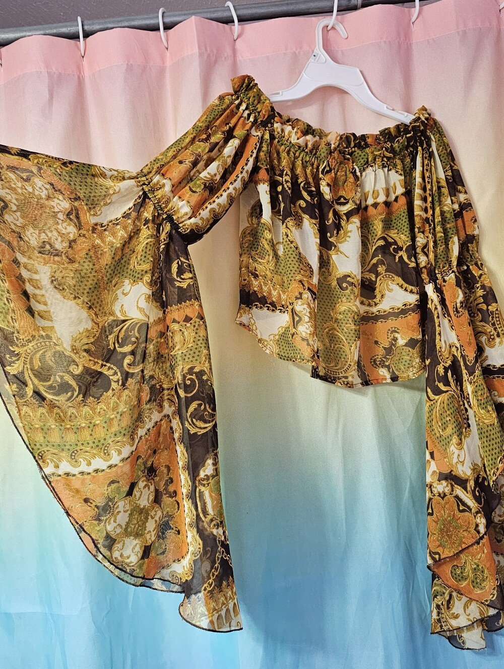 Off The Shoulder Big Flare Sleeve Top By Truth NYC Medium Y2k 2000's Style